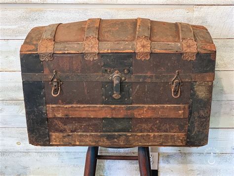 old fashioned steamer trunk.